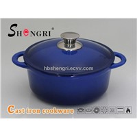 Cast iron enamel cookware stock pot