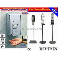 304 stainless steel Hand sanitizer floor stand with disinfectant dispensers.
