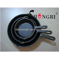 Cast iron cookware frying pan