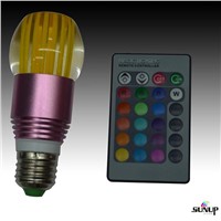Color Changing LED Light Bulb / 3W Disco LED Bulb
