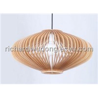 Fabric shade crystal wooden  pendant lamp LBMP-FD