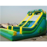Green Inflatable Jungle Slide for sale