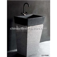 Grey granite pedestal sink LD-F007