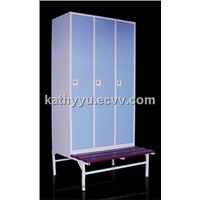 Hot selling metal locker with bench for GYM/changing room
