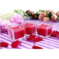 Red Glass Cube Candle Hodler (RC-392)