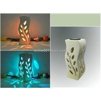 Solar Home Decoration Light,Multicolor LED Lamp,Leaf Shape With Ceramic Material,Solar Panel Powered