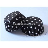 polk dots with black&amp;amp;white cupcake liners, muffin paper cases, for baking cup cake, wedding stand