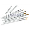 7PCS of Gray Metal Handle gel nail acrylic brush set