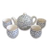 fine porcelain tea set, tea pot and cups, ceramic pot