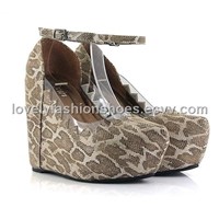 2012 spring fashion word-style buckle wedge shoes SY-11920