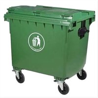 660Ltr Outdoor plastic trash bin with 4 wheels