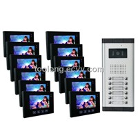 7 Inch Video Doorphone System for 12-Apartments