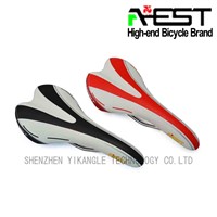 AEST Red Leather Bicycle Seat Saddle