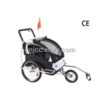 Black Bicycle Baby Trailer with Rear Shock