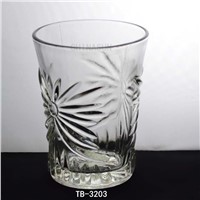 Carvd clear glass water mug tea cup 300ml