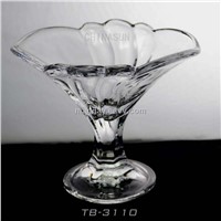 Flower shape glass ice cream cup with smooth surface 220ml