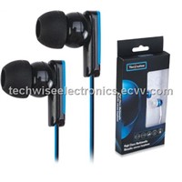 In-ear Plastic  flat wire Earphone with microphone(H81025)
