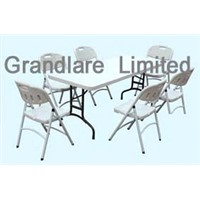 Outdoor folding Plastic Table and Chair set GYZ182