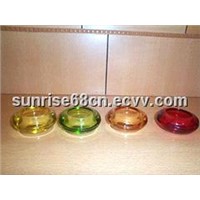 various color glass candle holder