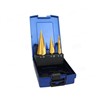 3pc Coated Step Drill Set with Rose Plastic Box