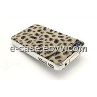 Crystal Mobile Phone Cover for iPhone 4, with Leopard Line Pattern Design