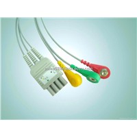 Nihon Kohden ECG 3-lead cable and leadwires