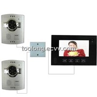 Video Intercom System With 2outdoor Unit for Villa +2pcs ABS Camera