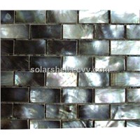 Blacklip shell mosaic in brick style