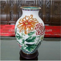 Chinese China Cloisonne Copper Bronze Enamel Vase B9
