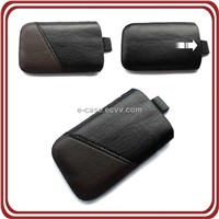 Mobile Phone Leather Case ,Retractable Pull-tab Allowing for Phone Access