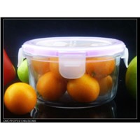 Round glass food storage container 400ML