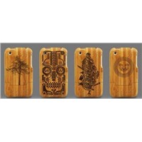 Snap-on Bamboo case for iphone4 G 4S mobile
