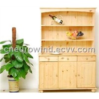 Solid Pine Wood Kitchen Cabinet Design Sideboard and Hutch