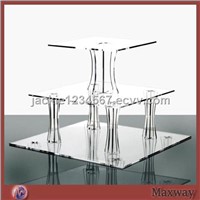 Thickening 3-Tier Square Transparent Acrylic Cupcake Display Stand Shelf for Wedding