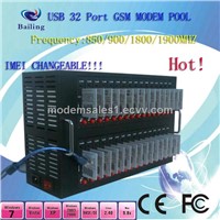 USB 32 PORT GSM GPRS sms MODEM POOL 850/900/1800/1900mhz