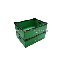 customized folding plastic corrugated box with grip,lid