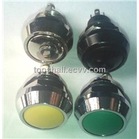 12mm black metal push button switch with plastic contact (push-button)