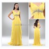 2012 New Style V-neck Floor-Length Yellow Lay's Evening Dress