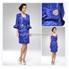 Royal Blue Mature Long Sleeve Mid-length Cocktail Dress