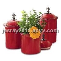Ceramic Canisters Kitchenware Kitchen Storage Organizers, with Zinc Alloy Finial