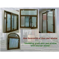 Energy-saving Products: insulating tempered glass doors and windows with internal blinds