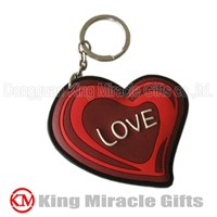 Heart Shape Soft PVC Key Chain