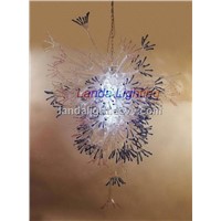 LED blown glass chandelier
