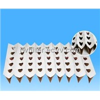 Pleated/Perforated cardboard filter for industrial spray booths