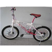 HH-BMX01 very light white and red freestyle BMX bike with red saddle