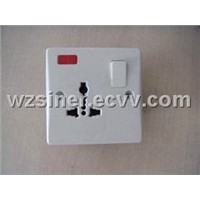 BS 13a one gang multi functional switched socket with neon
