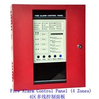 Red Metal Conventional Fire Alarm Control Panel Master Panel Alarm Host with 4 Zones