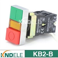 Double push button switch with light,direct type B2-BW