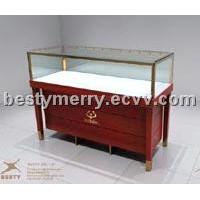 Expensive solid wood jewellery display case and watch showcase with high powerled lights
