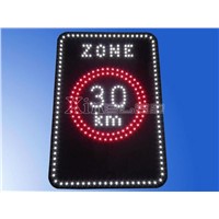 Front lit LED sign letter panel &amp;quot;ZONE 30km&amp;quot; cover with black epoxy